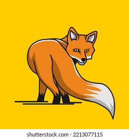 fox wild cartoon vector illustration, fox, orange