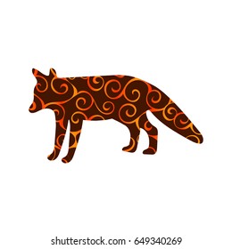 Fox wildlife color silhouette animal