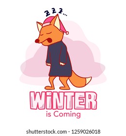 Fox Winter's Animal Hand Drawn Illustration