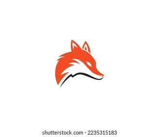 Fox And Wolf Face Vector Sign Logo Template Modern Design Concept.