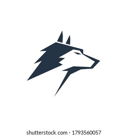 fox and wolf head silhouette logo