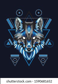 Fox Wolf Head for tattoo shirts logo poster and other 
