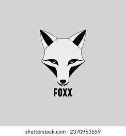 Fuchswolf-Logo-Symbol auf Schwarz-Weiß, minimale moderne Markendarstellung, Vektorgrafik
