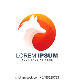 fox wolf modern logo design vector