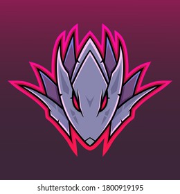 Fox Wolf Rats Dragon Monster Creature Fantasy Head Cartoon Logo Mascot Illustration. Esport, Team, Spiel, Objekt, Aufkleber, Drucken.