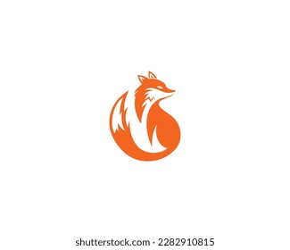 Fox And Wolf Silhouette Animal Logo Design Element Mascot Template Vector.