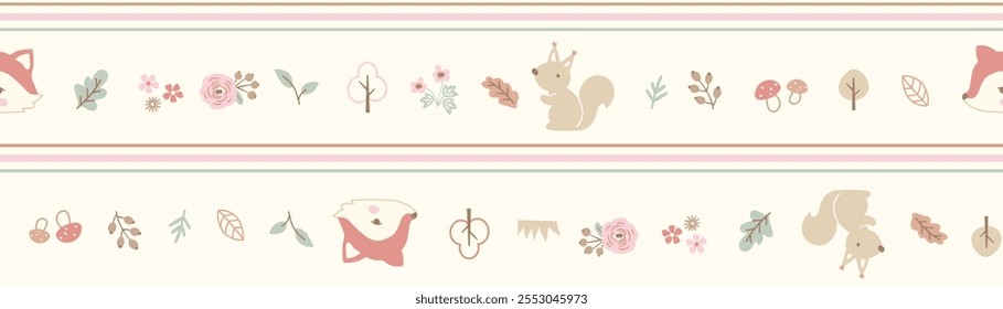 Fox with woodland friends, fox and squirrel, Forrest friends