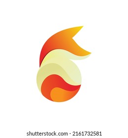 fox with world color gradation concept