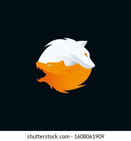 Fox Yin Yang logo template