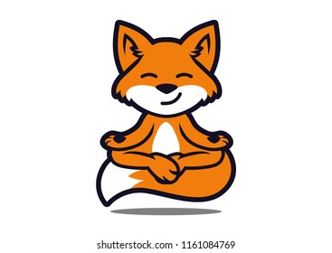 Fox Yoga Design Vector