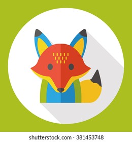 fox zoo animal flat icon