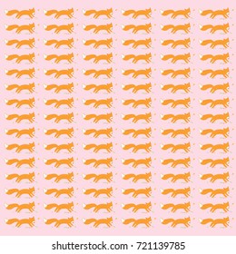 Foxes. Autumn pattern. Fox colorful illustration.