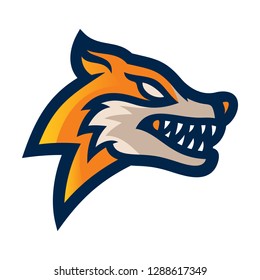 foxes esport logo mascot template vector illustration