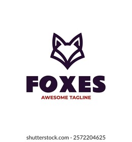 Foxes Line Art Logo Template