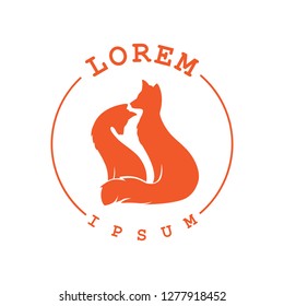 foxes in love, logo template