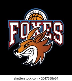 Foxes mascot basketball sport logo design 