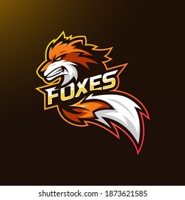 Foxes mascot e sport logo template