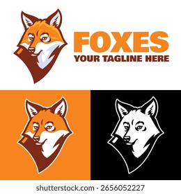 Foxes Mascot Logo Design Set