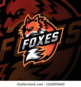 foxes mascot logo esport gaming esport. fox mascot logo illustration.