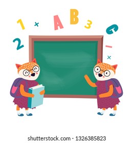 
foxes near the school board