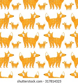 Foxes orange, fanny  pattern