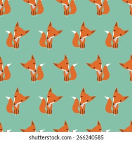 Foxes pattern - vector