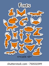 Foxes, sticker set for your design