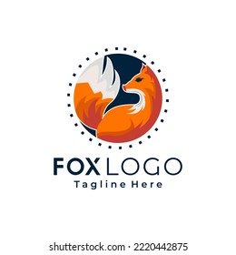 Foxes vector logo mascot illustration 