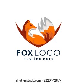 Foxes vector logo mascot illustration 