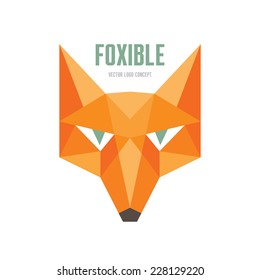 Foxible - vector logo template concept. Fox head vector sign illustration. Animal face symbol.