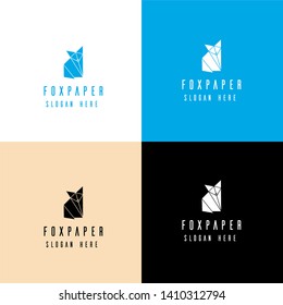 foxpaper company flat logo design