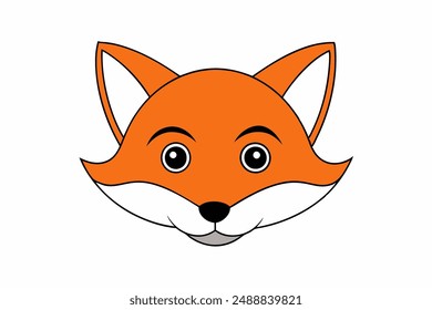 Fox-s Head vector art with white background