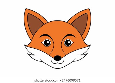 Fox-s Head vector art with white background