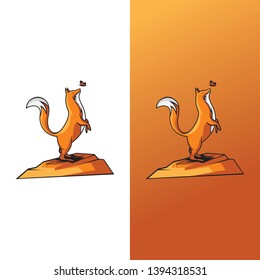 Fox's illustration design plays with butterflies, designed with the sport logo style. available in eps.10 files