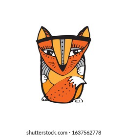 Fox-sister. Vector image of a cartoon character. Vector illustration. For children's creativity, postcards or posters.