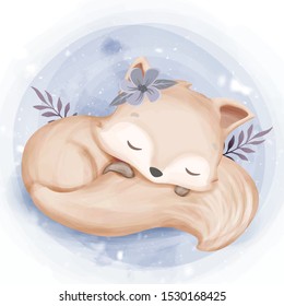 Foxy Baby Sleep Hugging Tail