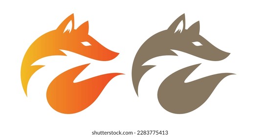 Foxy Gradient Logo Vector Icon Symbol Template. Fox Vector Logo