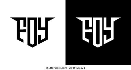 FOY letter logo design with white background in illustrator, vector logo modern alphabet font overlap style, calligraphy designs for logo, Poster, Invitation, etc.