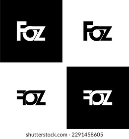 foz lettering initial monogram logo design set