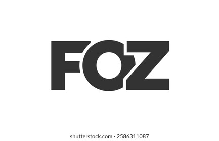 FOZ logo design template with strong and modern bold text. Initial based vector logotype featuring simple and minimal typography. Trendy company identity ideal for businesses brand presence.