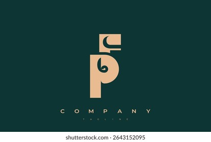 FP Abstract Geometric Logo Design. Modern and elegant logo design with simplistic typography elements, showcasing branding excellence.