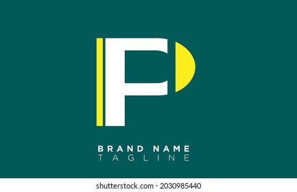 FP Alphabet letters Initials Monogram logo PF, F and K