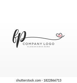 FP Beauty vector initial logo, handwriting logo of initial signature, wedding, fashion, jewelry, boutique, floral and botanical with creative template for any company or business.