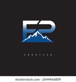 FP Creative Mountain Logo Bold Gradient Letter mark Branding Design for Business Outdoor Brands