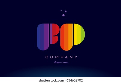 fp f p alphabet letter colorful creative colors text dots creative company logo vector icon design template