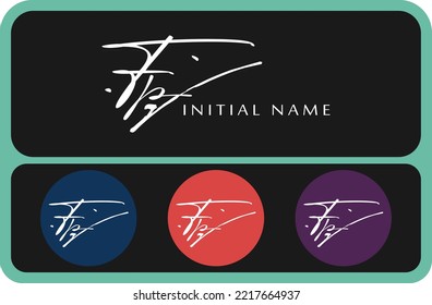 Fp F p initial handwriting Fp initial handwriting signature logo template vector hand lettering for designs or for identity