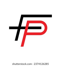 FP F P modern monogram letters initial based letter icon logo
