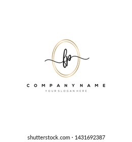 FP handwriting initial logo template vector.