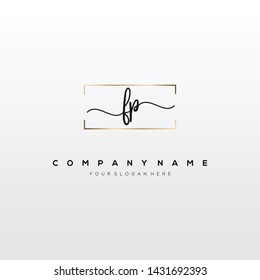 FP handwriting initial logo template vector.