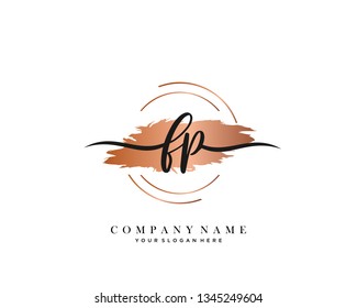 FP handwriting initial  logo vector